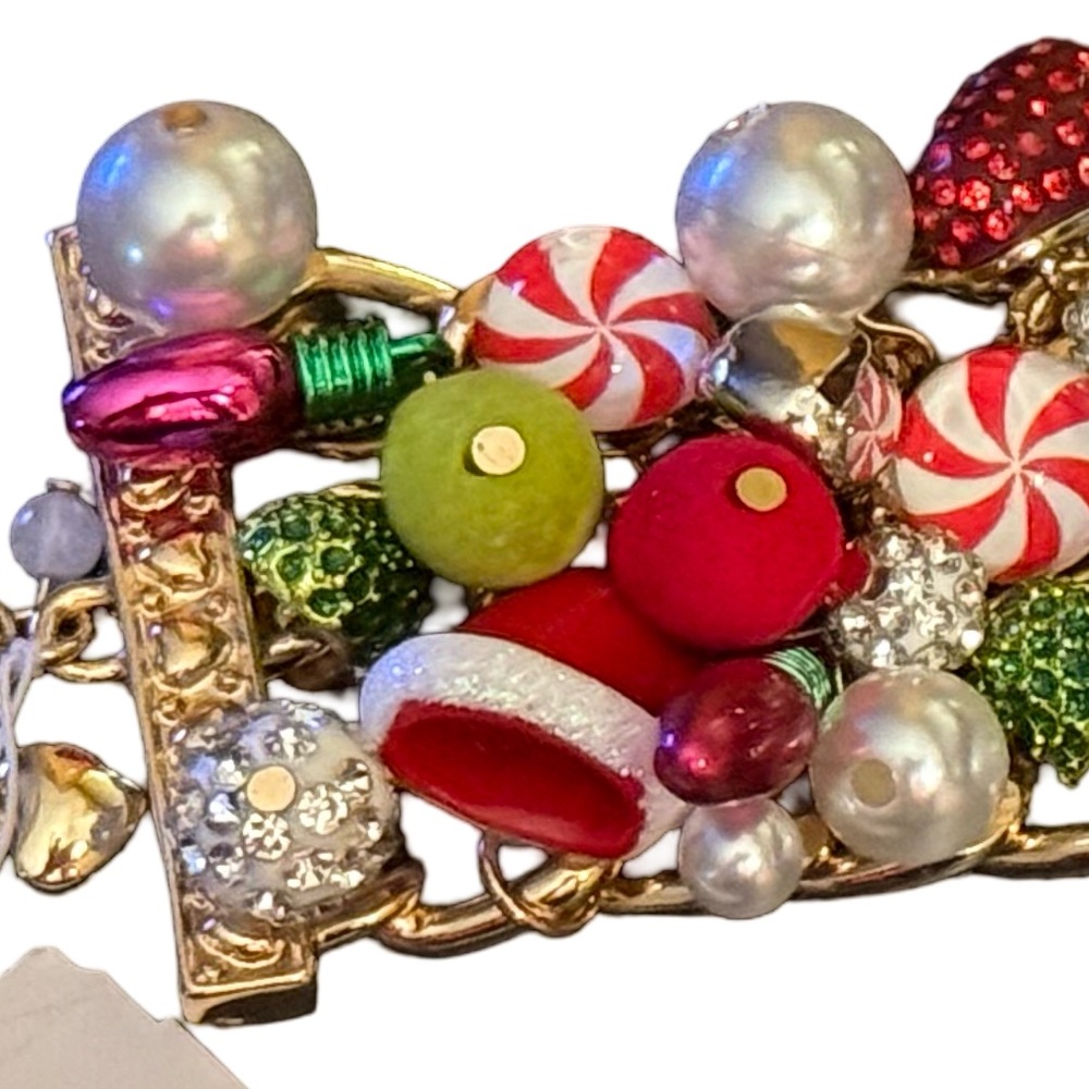 Betsey Johnson NWT Festive Fun Retro Chunky Christmas Charm Bracelet (J162) - Picture 7 of 12